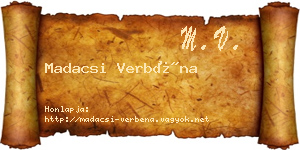 Madacsi Verbéna névjegykártya